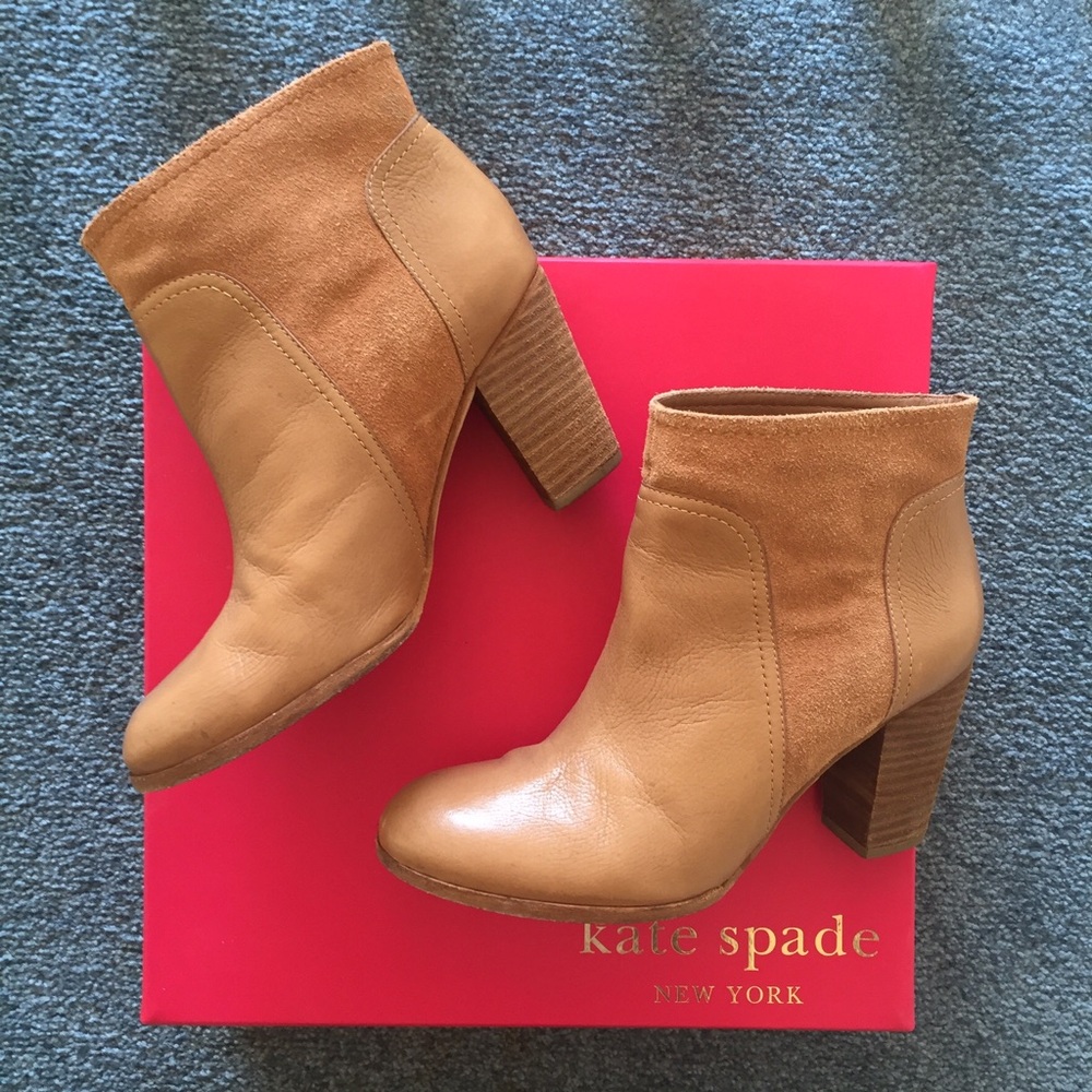 Kate Spade Luckie Suede and Leather Booties